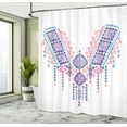 thumbnail image 5 of Ambesonne Tribal Shower Curtain, Geometric Design, 69"Wx84"L, Coral Pink and Blue, 5 of 5