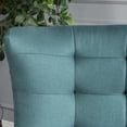 thumbnail image 5 of Mid-Century Modern Teal Fabric Accent Club Chair - Comfortable and Stylish for Living Room or Bedroom, 5 of 9