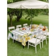 thumbnail image 4 of Outdoor Tablecloth with Umbrella Hole for Patio/Picnic/Party/Camping, Spring Forsythia Flowers Waterproof Table Cloth Rectangle Table Cover Washable, Yellow Floral Hummingbird Gray Plaid (54"x 80"), 4 of 8