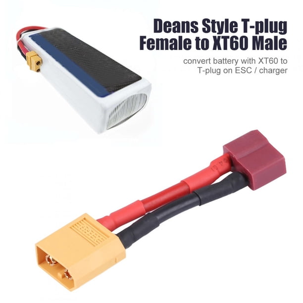 Cable Adaptador XT60 A Tamiya – Set De 2 Conectores Macho-Hembra Para Baterías Lipo Y RC