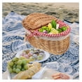 thumbnail image 6 of Wicker Picnic Basket with Handles and Lid Willow Woven Basket with Liner Rustic Storage Basket for Easter Camping Outdoor 39.00X28.00X19.00CM, 6 of 9