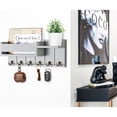 thumbnail image 5 of Homaryx Key Holder Wall Mount with Shelf, Wooden Key Hooks and Mail Organizer for Entryway, Living Room, Hallway, Modern Home Decor Gray, 5 of 6