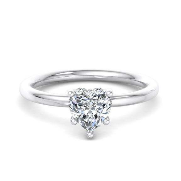 Meryn Jewel 1.5 Ct Lab Created Diamond Engagement Ring for Women's - Heart Cut in 14K White Gold Over Ring - Prong Setting Ring - Ideal for Birthdays, Anniversaries, and Romantic Proposals