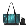 thumbnail image 7 of FORMRS Canvas Laptop Tote Bag for Women with 15.6" Computer Compartments Shoulder Handbag, Magical Forest, 7 of 7