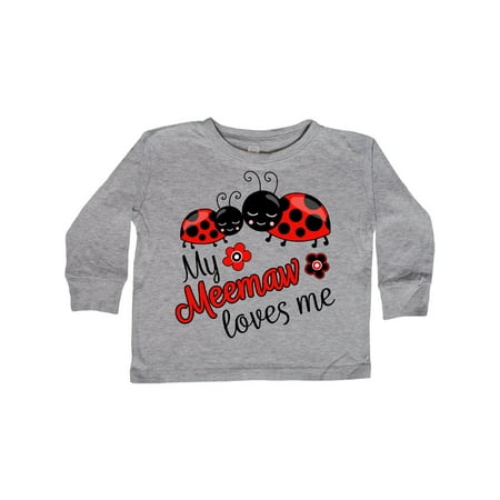 

Inktastic My Meemaw Loves Me with Cute Ladybugs Gift Toddler Boy or Toddler Girl Long Sleeve T-Shirt