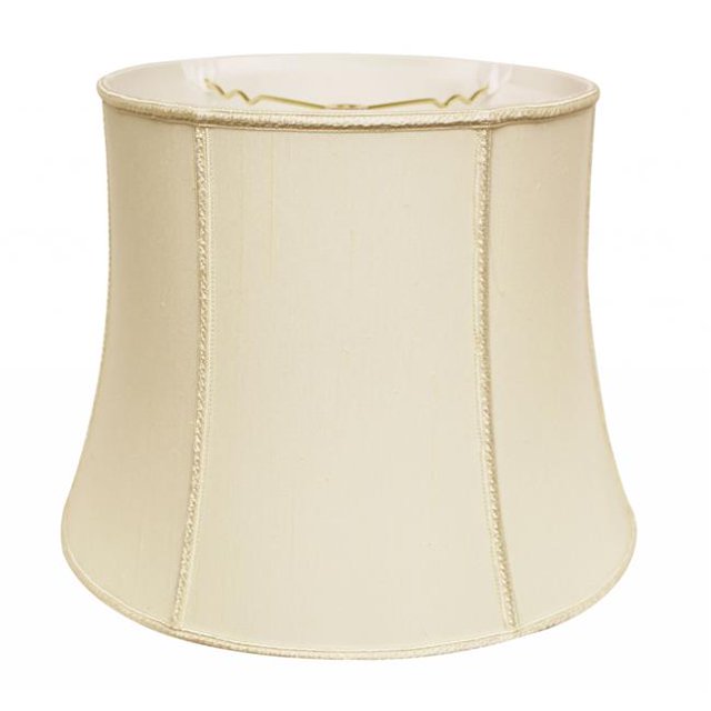HomeRoots 469830 16 in. Slanted Girdle Shantung Lampshade, Ivory