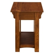 Leick Home Mission Impeccable Solid Wood Storage End Table, Medium Oak