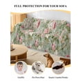 thumbnail image 4 of White Pink Flower Couch Cover for 2 Cushion Couch, Shabby Chic Spring Vintage Leaf Green Washable Love Seat Sofa Covers Slipcover, Throw Sofa Covers for Pets, Furniture Protector 71"x102", 4 of 9