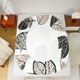 thumbnail image 5 of Manfei Tree Leaves 3pcs Twin Sheet Sets for Children Teens,Botanical Tree Twin Fitted Sheet,Black Pink Breathable Flat Sheet,Ultra Soft Home Decor, 5 of 7