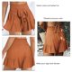 thumbnail image 3 of Shirred cintura ruffle pantalones cortos de pierna ancha mujeres elegante suelta casual color liso frente pajarita pantalones cortos para oficina, 3 of 6