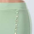 thumbnail image 7 of Riforla Women's Ribbed Slim Black Tight Side Slit Button Down Skirt Women's Skirts Green L, 7 of 7