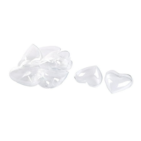 Unique Bargains Plastic Heart Shaped DIY Christmas Tree Decor Baubles Clear 12pcs
