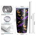 thumbnail image 6 of 20oz Tumblers Halloween Bat Moon Eye Pattern Stainless Steel Vacuum Insulated Double Wall Travel Tumbler Cups Mug with Lid and Straw,Cleaning Brush for Cold & Hot Drinks, 6 of 7