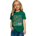 thumbnail image 3 of Gelikeya 100 Days of School Shirt Kids Short Sleeve Summer Tee Shirts Casual Number Printed Activewear Tops Boys Girls Clothes Dark Green, 4-5 Years, 3 of 8