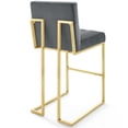 thumbnail image 5 of Modway Privy 30" Stainless Steel Performance Velvet Bar Stool in Gold/Charcoal, 5 of 8