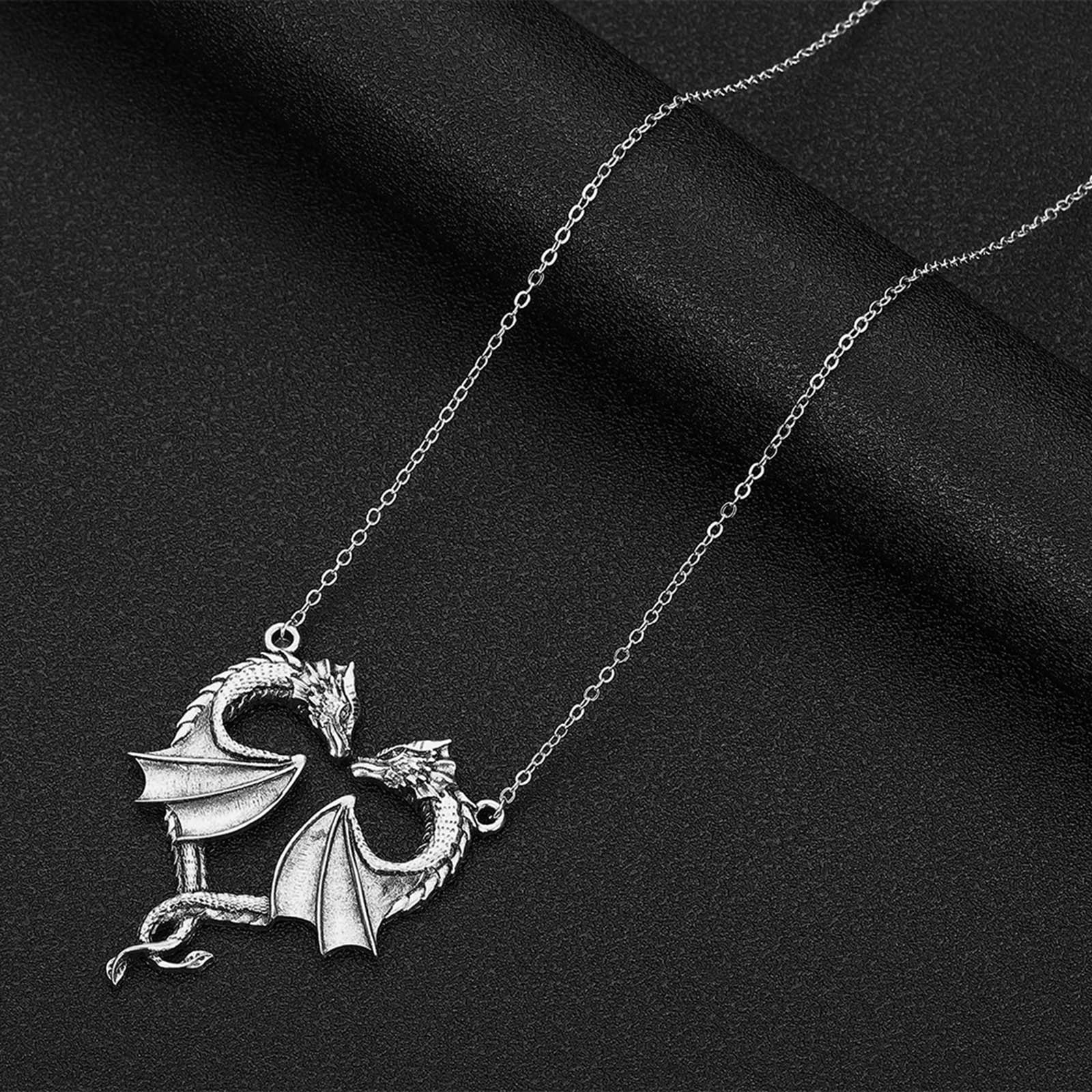 4pcs/set Trendy Cute Exquisite Pendant Necklaces, Creative Heart-shaped  Animal Dragon Eagle Necklace, Anniversary Birthday Holiday Party Gift For