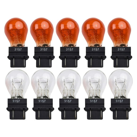 10Pcs 3157 Brake Light Bulbs 3057,3155,3357,3547,4157 External Turn Signal Bulb Halogen Lamp Brake Light Amber /White Tail Light C