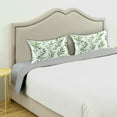 thumbnail image 3 of Yayeee Pillowcase Standard Size Set of 2 Satin Wrinkle Resistant Pillow Case, Green Leafy Pattern, 3 of 8