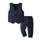 thumbnail image 1 of Traje de vestir para niño Vestido para bebé Chaleco de caballero Pantalones Camisa a rayas Cárdigan Traje de caballero británico de cuatro piezas, 1 of 6