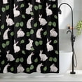 thumbnail image 2 of Cute Rabbits Shower Curtain Set, Waterproof Shower Curtains for Bathroom, Country Leaves Plants Cartoon Bunny Black Washable Fabric Cloth Bath Curtain for Bathtub Decoration with Hooks 66x72 Inches, 2 of 9