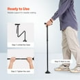 thumbnail image 6 of KFFKFF Folding Walking Cane for Men and Women, Adjustable Height with 8 Levels, 4-Pronged Pivoting Base, Lightweight Aluminum Mobility Aid for Adults and Seniors, Supports up to 250 lbs (Black), 6 of 9