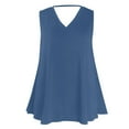 thumbnail image 5 of XFYSSS Women's Plus Size Pullover Solid Color Sleeveless V-Neck T-Shirt Top Vest Loose Casual Vest L-4XL V-Neck Tank Top, 5 of 5