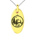 thumbnail image 1 of Rose Gold Stainless Steel Festive Christmas Ornament Engraved Small Oval Charm Pendant Necklace, 1 of 1