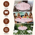 thumbnail image 7 of Pink Round Tablecloth, Fitted Table Cover with Elastic for 55"-60" Round Tables, Modern Abstract Art Ombre Striped Table Cloth Outdoor Indoor Dinning Party Waterproof Tablecloths, 7 of 7
