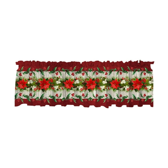 The Exquisite Christmas Style Window Snowflake Winter Snowy Valance for Kitchen Bedroom Window