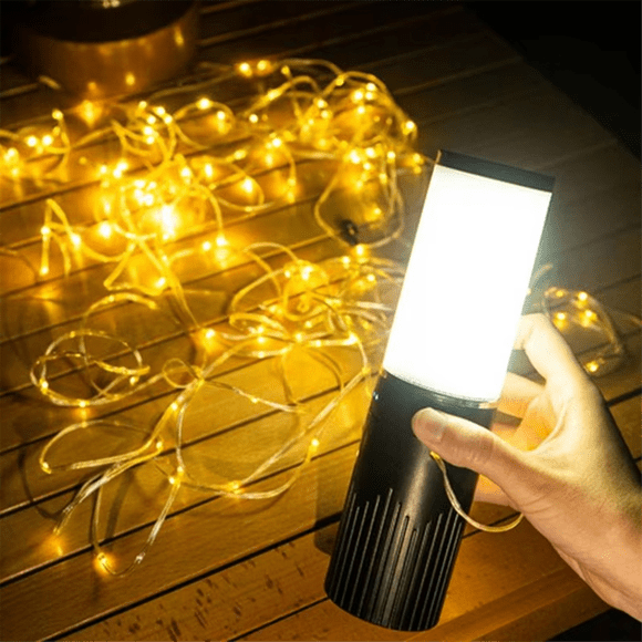 Tent String Lights for Camping Portable LED Flashlight Hiking Light Tent Several Light Modes Outdoor Light Camping B,1x Camping Lights for Outside 1x USB Charging cable,Black