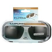 Polar Optics Unisex REC P 56 Rectangle ClipOns Sunglasses Black