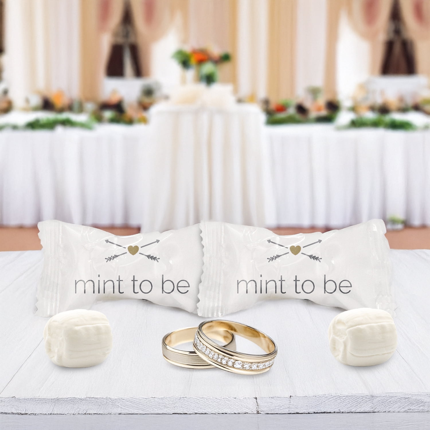 Party Sweets Wedding Buttermints in Mint to Be Wrapper, Allergens Contained, 14 oz