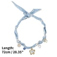 thumbnail image 3 of Unique Bargains 1 Pc Lightweight Scarf Necklace with Charm Adjustable Tie Statement Choker for Women Light Blue White, 3 of 5