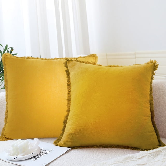Xihbxyly Fundas de Cojín de Lino con Flecos, Diseño Bohemio con Borlas, Tela de Algodón Suave y Transpirable, Elegante Decoración para El Hogar, Sofá Cama o Sala de Estar, Uso Versátil, Juego de 2, 4