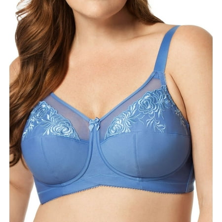 

Women s Elila 1301 Embroidered Microfiber Soft-cup Bra (Celestial Blue 52B)