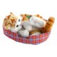 thumbnail image 2 of Toy de mascota interactivo relleno gato compañero gato dormido en estera regalo para niños para niños niñas simulación versátil encantadora gato Gato naranja del cuerpo, 2 of 8