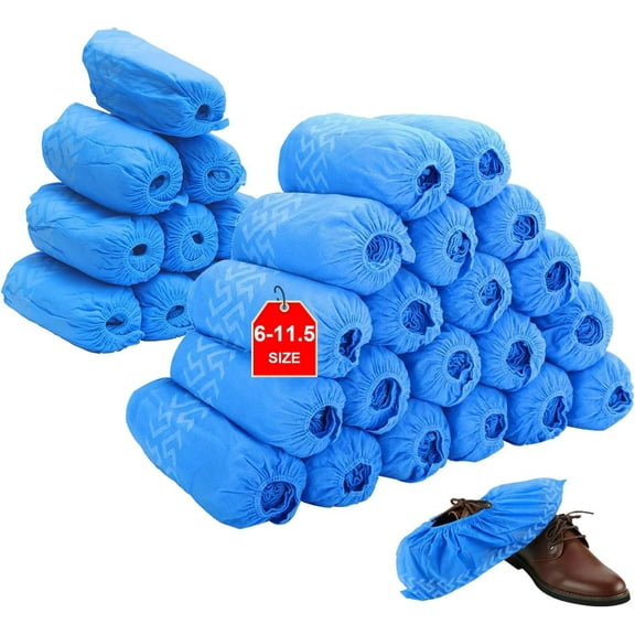 Shoe Covers Disposable 300 Pack (150 Pairs) Non-Slip, Durable, Indoor Protect Your Home, Floors and Shoes