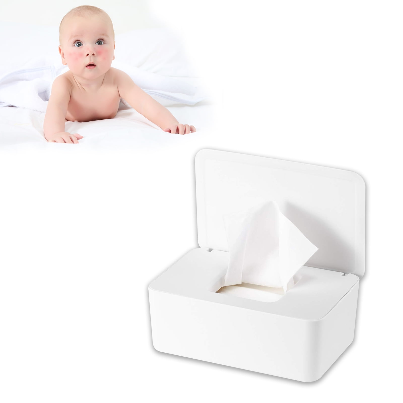 Diaper Wipe Holders 1 PC White Wipe Container Case Moist Toilet Tissue Dispenser Box Seal Design Prevent Moisture Loss Wipes Dispenser 