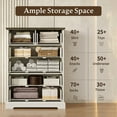 thumbnail image 5 of FANRAL Tall Dresser for Bedroom with 6 Drawers Chest of Drawers,Wooden Dresser Storage Cabinet with Metal Handles,White Dresser, 5 of 8
