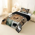 thumbnail image 2 of Erosebridal Jungle Wildlife Bear Boys Twin Comforter Sets,Rustic Cabin Camper Monogrammed J Bedding Set For Kids,Reversible black,2-Piece, 2 of 7