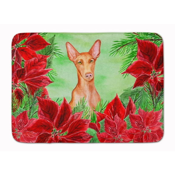 Pharaoh Hound Poinsettas Machine Washable Memory Foam Mat
