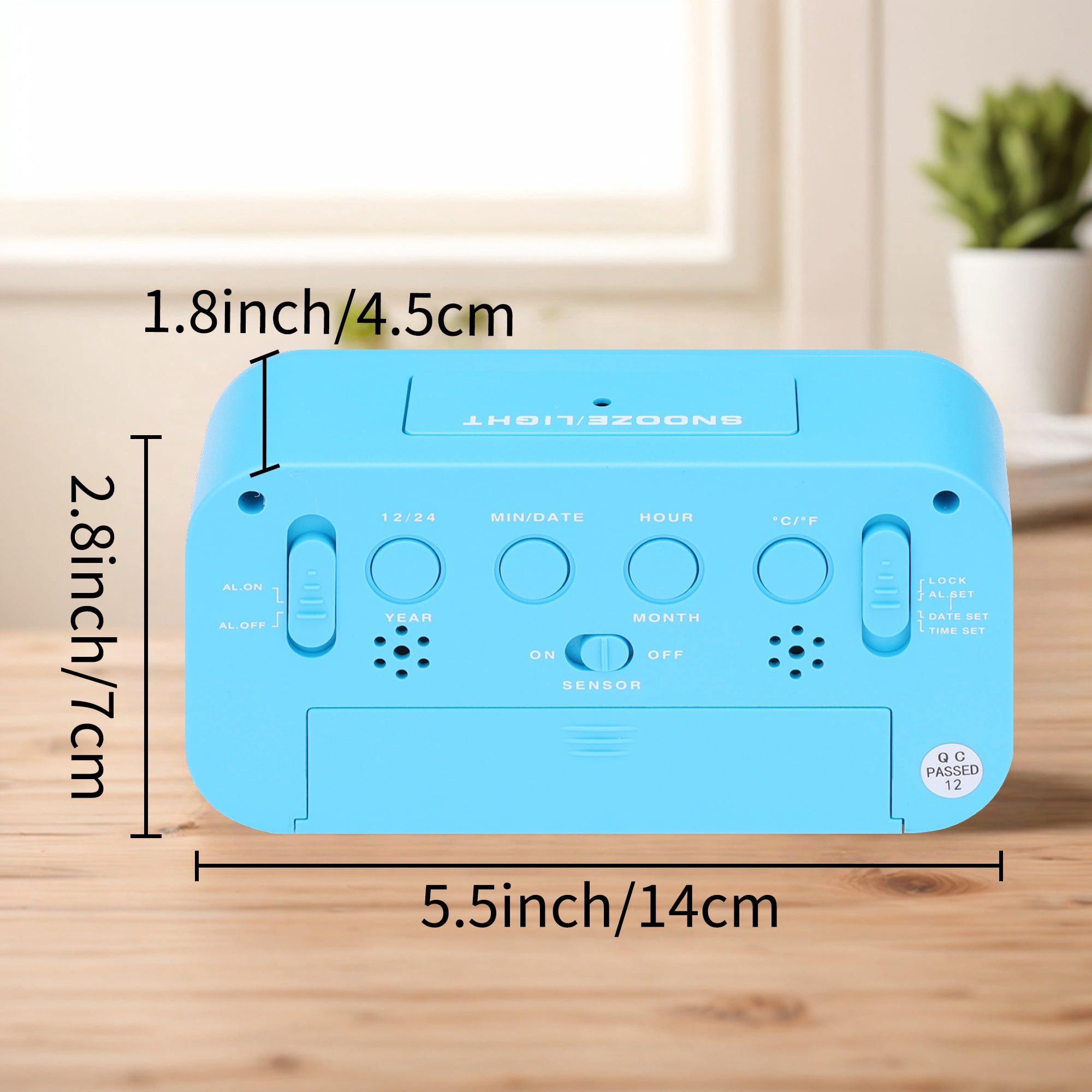 Unique Bargains Small Digital Alarm Clock for Bedroom for Deep Sleepers Blue