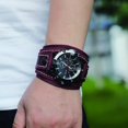 thumbnail image 2 of Men's Leather Watches, Engraved Quartz Watches, Steampunk Stitched Jewellery, 2 of 5