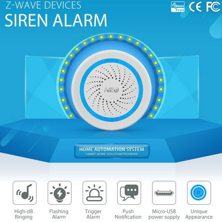 Arzil Home Automation S iren Alarm S iren Smart Home Actuator S iren Plug & Play in Z-Wave 868.4 MHz Compatible with Fibaro,Vera,Zipato or Other Z-Wave