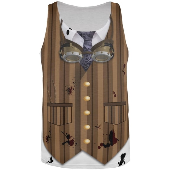 Halloween Steam Punk Engineer Costume All Over Adult Tank Top - 2X-Large
