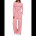 thumbnail image 1 of Traje de Otoño e Invierno para Mujer, de Larga, Color Liso, Informal, para Tiempo Libre Rosa L, 1 of 8
