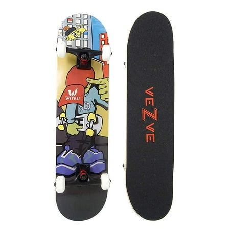 veZve Maple Complete Skateboard for Beginners Boys Girls, 31x7.75 (Best Skateboard On The Market)