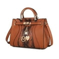thumbnail image 3 of Mia K Cassia Snake Embossed Vegan Leather Satchel Handbag 10.6x8.2 inches, 3 of 10