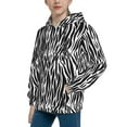 thumbnail image 2 of Fotbe Zebra Pattern Youth Pullover Hooded Sweatshirt, Boys Hoodie, Kangaroo Pocket Hoodie for Kids Girls -Medium, 2 of 6