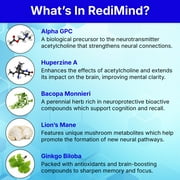 RediMind - ملحق تعزيز معرفي مثبت سريريًا - غير معدّل وراثيًا ، نباتي ، خالي من الغلوتين
